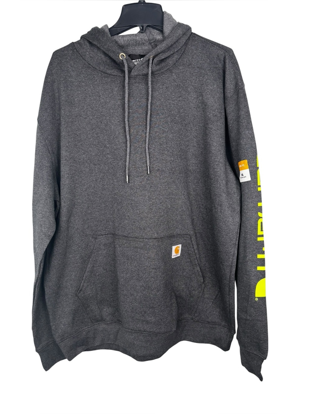 Carhartt Hoodie Mens XL Gray Loose Fit Midweight Logo Sleeve Pullover NWT
